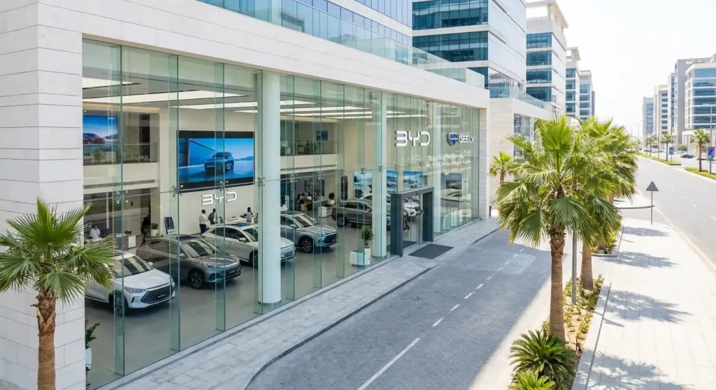 BYD car dealership in Middle East