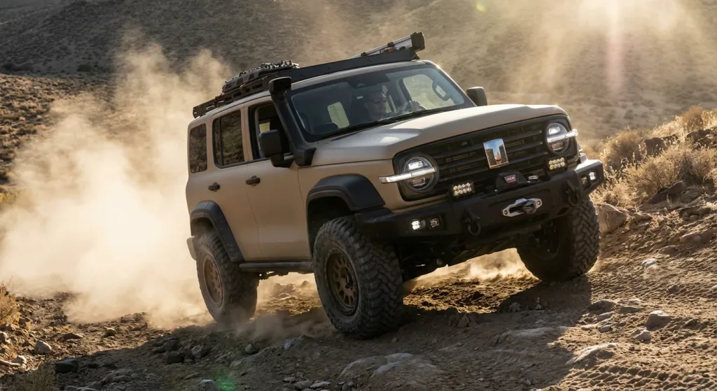 Tank 300 climbing a rugged off-road trail