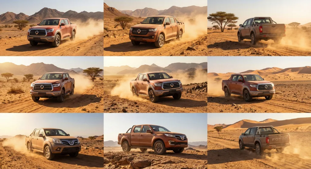 WM Poer pickup truck off-road in desert